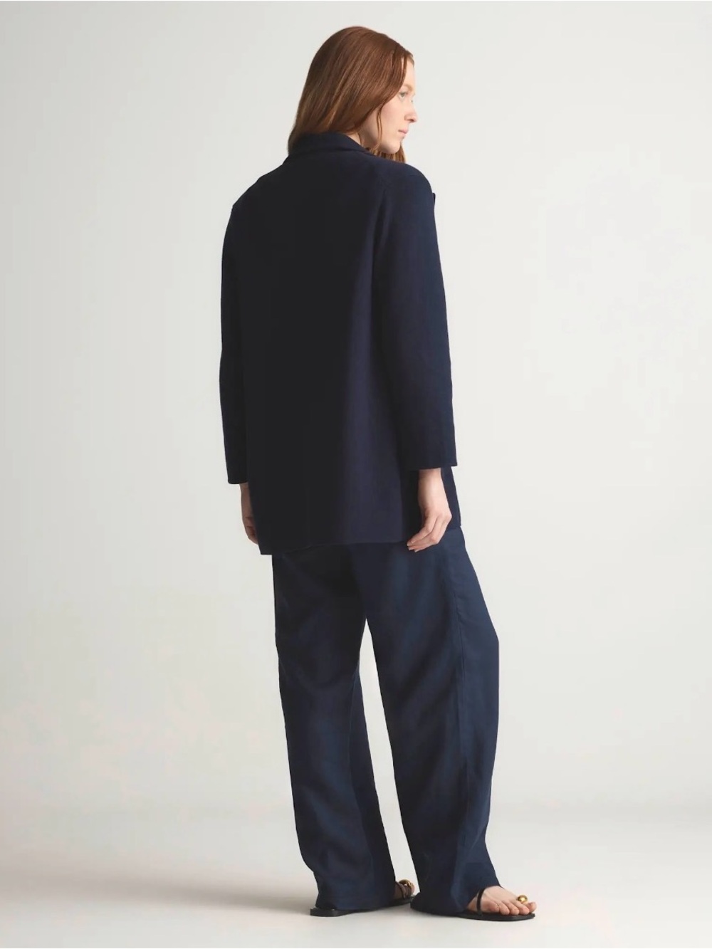 Quince Navy Open-Front Knit Blazer - Picture 6 of 11